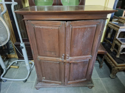 An Old Teak Cupboard. Approx H.123 W.96 D.46