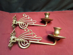 A Pair of Nice Brass Wall Sconces. L.23 Cm.