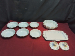 2 Royal Albert Candle Sticks and A Tray. W.18 L.30 Cm.