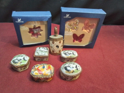 2 Boxs of Swarovski Crystal and 6 Trinket Boxes.
