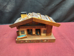 A Wooden Musical Box. W.16 D.8 H.10 Cm.