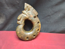 Ancient Chinese handmade massive jade ritual dragon carving. W.14 L.22Cm.