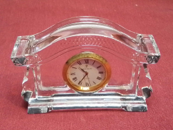 German NACHTMANN Lead-Crystal Table Watch (new battery) W.10.5 H.6 Cm.   