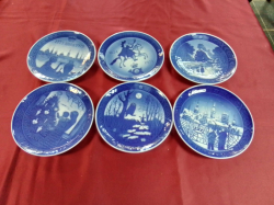 A Set of 6 Royal Copenhagen Collective Plates. W.8 Cm.