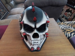 A Scull Motorcycle Helmet.