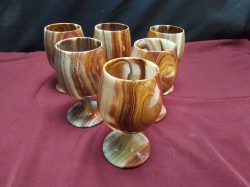 6 Very Nice Onyx Vintage Wine Goblets