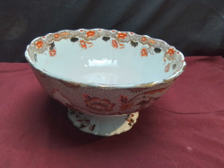 A Very Old Imari Style Ceramic Compote Pedestal Bowl. W.27 H.14 Cm