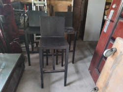 3 Index Black Wooden Stools.