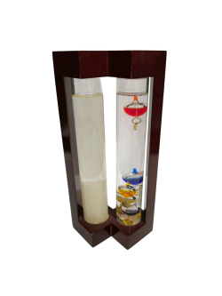 Desktop Weather Station, with Galileo Thermometer and Fitzroy Storm Glass