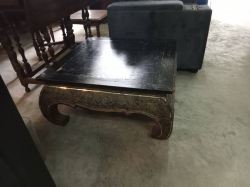 A Chinese Style Coffee Table with Mirror  Decoration. W.81 H.40 Cm. 