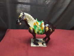 A Vintage Chinese tang dynasty style horses.  W. 9 L.31 H.30 Cm.
