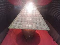 A Lovely  Bronze & Bamboo Table Lamp (working) . W.30 H. 68 Cm. 