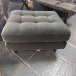 Scott Ottoman 76 x 63 x 44 Cm. Grey Cotton Velvet Fabric Foam, Feather and Fiber fillings Timber Frame.