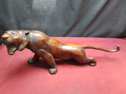A Large vintage iron tiger. W.18 L.53 H.23 Cm.