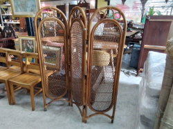 3 Panels Handcrafted Rattan Partition. W.122 H.150 Cm.