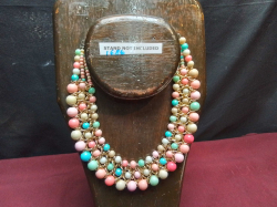 3-Strain Mallorquian Artificial Pearl Necklace (Stand not included)