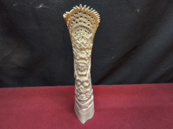 A vintage Asian heavily carved bone religious totem 23cm high