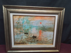 A Copy Monet Oil on Canvas with A Gilt Glazed Frame. W.57 H.47 Cm.