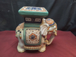A vintage Asian Regency hand painted elephant. W.15 L.27 H.29 Cm.
