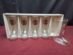 5 High quality beer glasses. W.13.5 H.10 Cm.