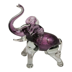 A vtg. Murano clear and amethyst purple baby elephant 5
