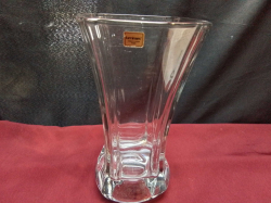 A Large & Heavy Glass Vase. W.13.5 H.24 Cm.