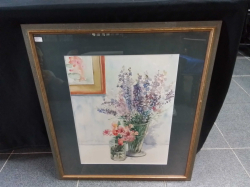 A Lovel6 Water Colour Of Still Life Large Size Framed and Glazed. W.62 H.69 Cm.