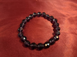 Purple Crystal Bead Stretch Bracelet