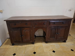 Protugese style antique cupboard. W.215 D.60 H.96 Cm.