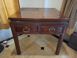 A Chinese Square Table with Drawers. L.85 W.79 H.79 Cm.