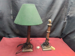 A Pair of 1920s Brass Lamps.