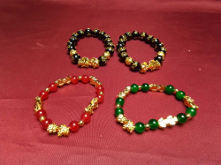 4 Feng Shui Gold Headed Bracelets