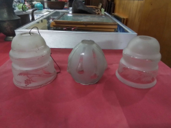 A Pair of Old Electric Light Glass Shades.