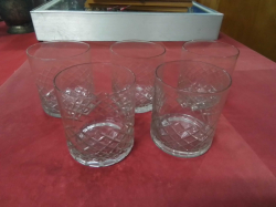 5 Nice Cut Cut Glass Whiskey Tumblers.