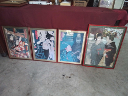 4 Nice Japanese  Prints. 
Large 46x63 Cm.