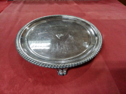 A Nice Small Silver Plated Salver on 3 Feet.W.23 Cm.