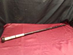 Chinese Vintage Quality Bamboo and Bone Walking Stick engraved with Happy Buddha. L.83 Cm.