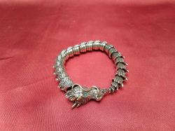 Chinese silver plated dragon head bracelet