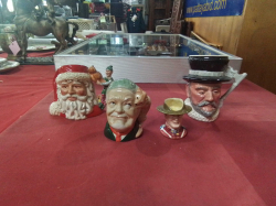 4 Small and minature Charecter Jugs of Santaclaus(A/F), Yeoman of the Guard and 2 Rare Canadian Monde.