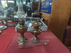 2 Brass Oil Lamps.