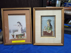 Art Painting Of Indian Queen & Lady playing flute. Approx of each 19x24 cm