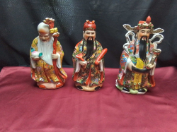 3 Ceranic Chinese God Figures. W.15 H.31 Cm.