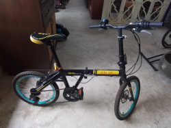 A Folding Bicycle Aluminum Kbike Gears Disc Break to front. Blue&Yellow Colour. (as new)