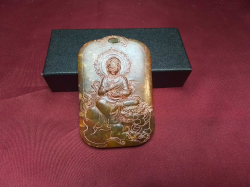 A vintage Buddha Jade ornaments.6x9 Cm.