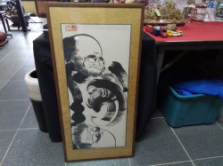 Long and Large Japanese  Cartoon  Picture Exibited Nicely Framed.
W.45 H.93 Cm.