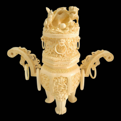  A dedicated Chinese art bone carved incent burner approx. H.31 cm. W.30 cm