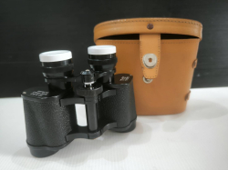 Omega binocular 12*30 Coated lens with vtg. Style leather box (unused)
