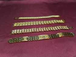 4 Gold Plated 18k, Gents Bracelets.