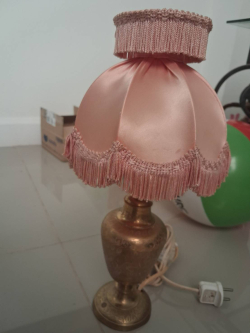 Vintage small Scandinavian brass table lamp. W.18 H.36 Cm.