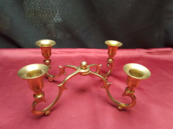 A Bronze Candle Holder. W.24 H.10 Cm.